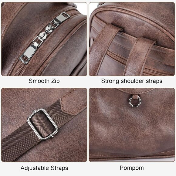 Versatile Waterproof Faux Leather Mini Backpack - Perfect for Any Outing main image 6